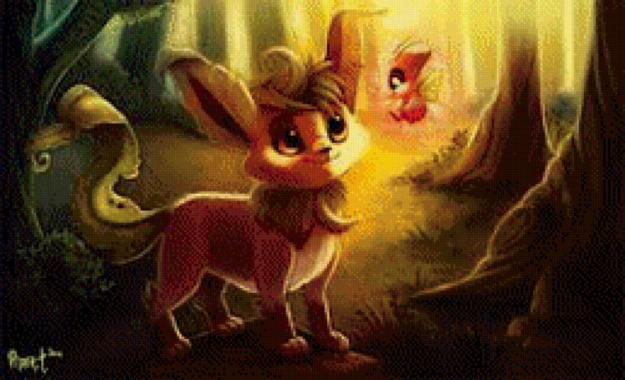 лисенок - фэнтези, лес - предпросмотр