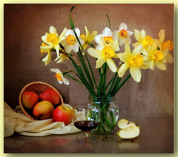 Нарцисы - натюрморт, букет, цветы - оригинал