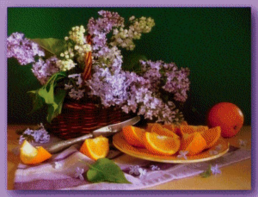 Сирень - натюрморт - предпросмотр