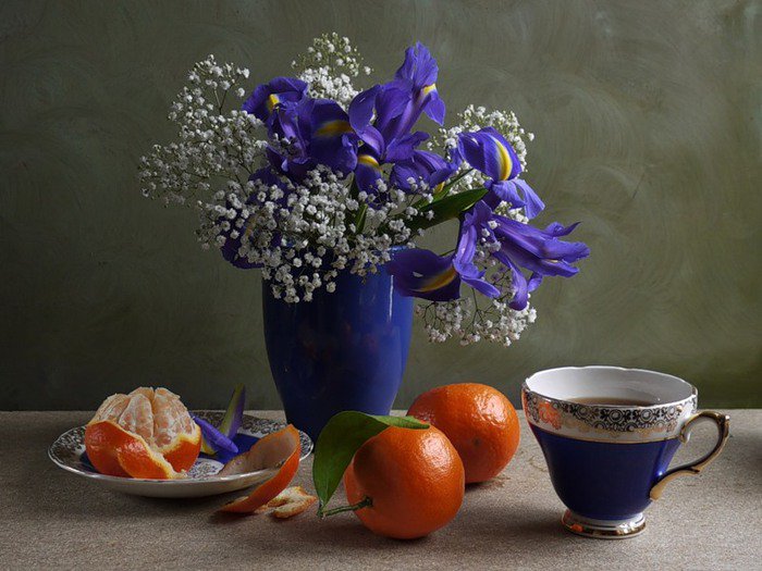 Ирисы - букет, натюрморт, цветы - оригинал