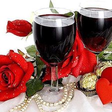 Схема вышивки «бокал вина и розы»