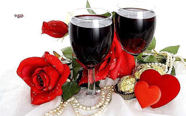 бокал вина и розы - оригинал
