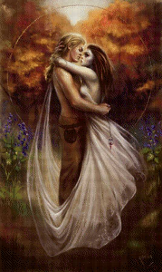 в объятьях любимого - фэнтези, девушка, парень - предпросмотр