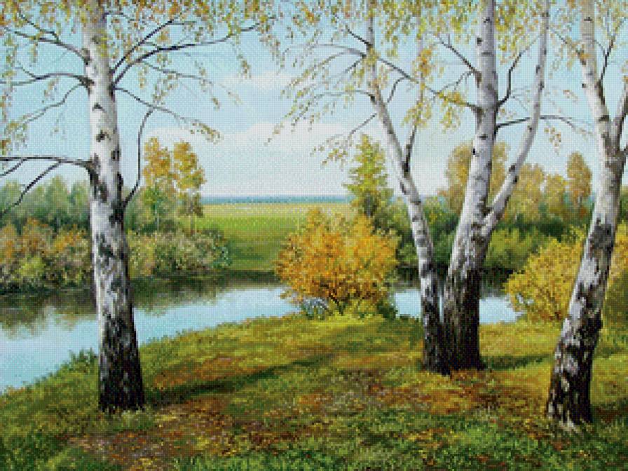 Осень - лес, озеро, осенний пейзаж - предпросмотр