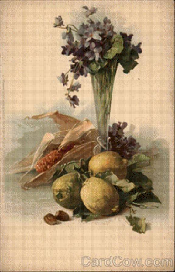 Purple Flowers, Lemons and Corn - предпросмотр