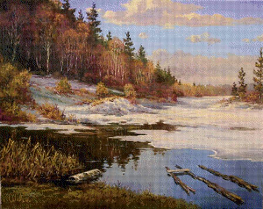 Весна - природа, пейзаж, река - предпросмотр