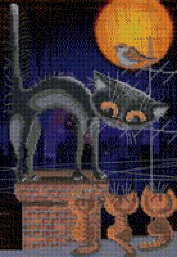 Воспитатель - луна, кот, животные - предпросмотр