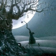 Схема вышивки «Овечка и луна»