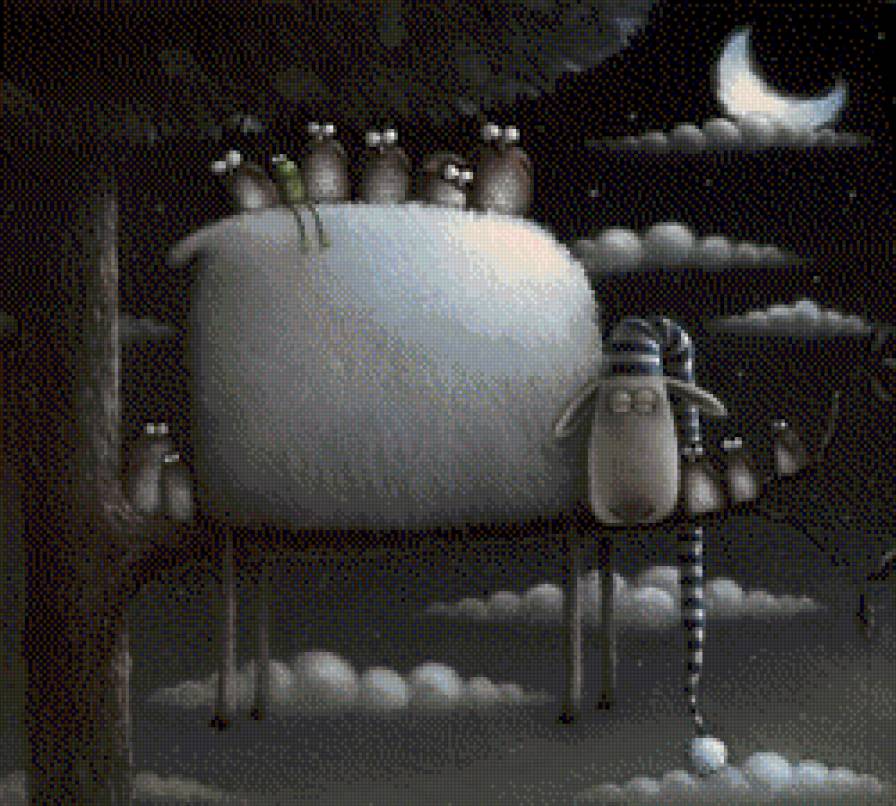 Овечка и совы - овечка, rob scotton, ночь - предпросмотр