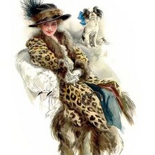 Оригинал схемы вышивки «Дама с собачкой» (№461796)