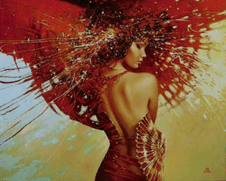 Девушка - девушка, фэнтези, абстракция - предпросмотр