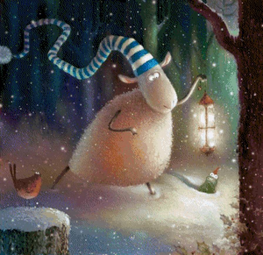 Овца с фонариком - rob scotton, ночь, овечка - предпросмотр