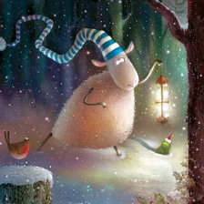 Схема вышивки «Овца с фонариком (Гамма)»