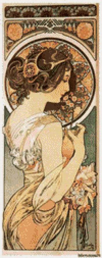 примулы по картине а.мухи - картина цветы - предпросмотр