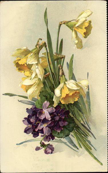 Bouquet of Daffodils and Violets - оригинал