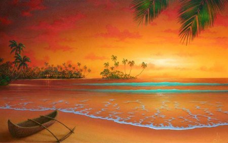 Красивейший пейзаж) - море, картина, пейзаж - оригинал