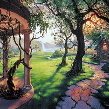 Схема вышивки «Беседка в лесу»