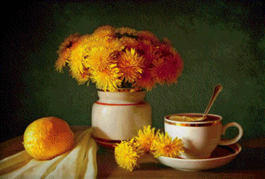 В жёлтом цвете - цветы, натюрморт, одуванчики - предпросмотр