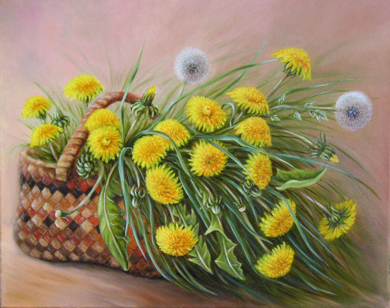 Одуванчики - букет, цветы - оригинал