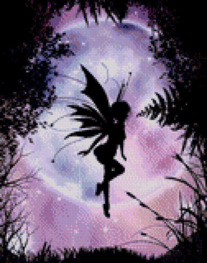 Ночная Фея - ночь, камыш, фея - предпросмотр