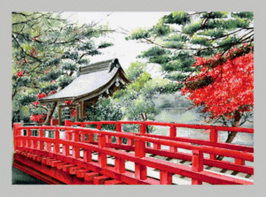 Японский пейзаж - азия, пейзаж, восток - предпросмотр