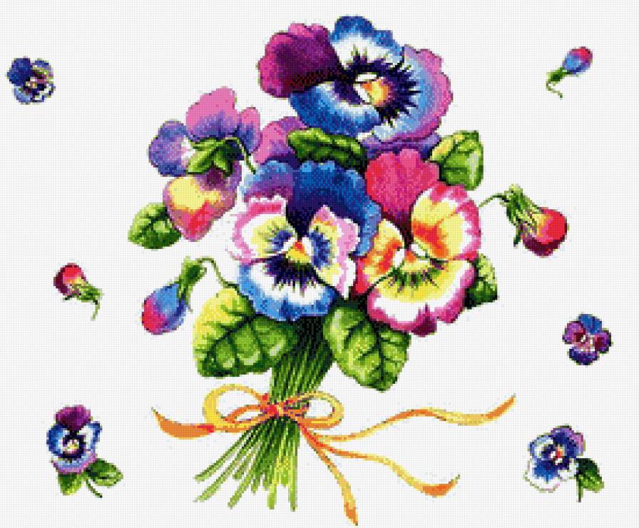 Анютки - виола, цветы, красота, фиалка, анютки, букет, анютины глазки - предпросмотр