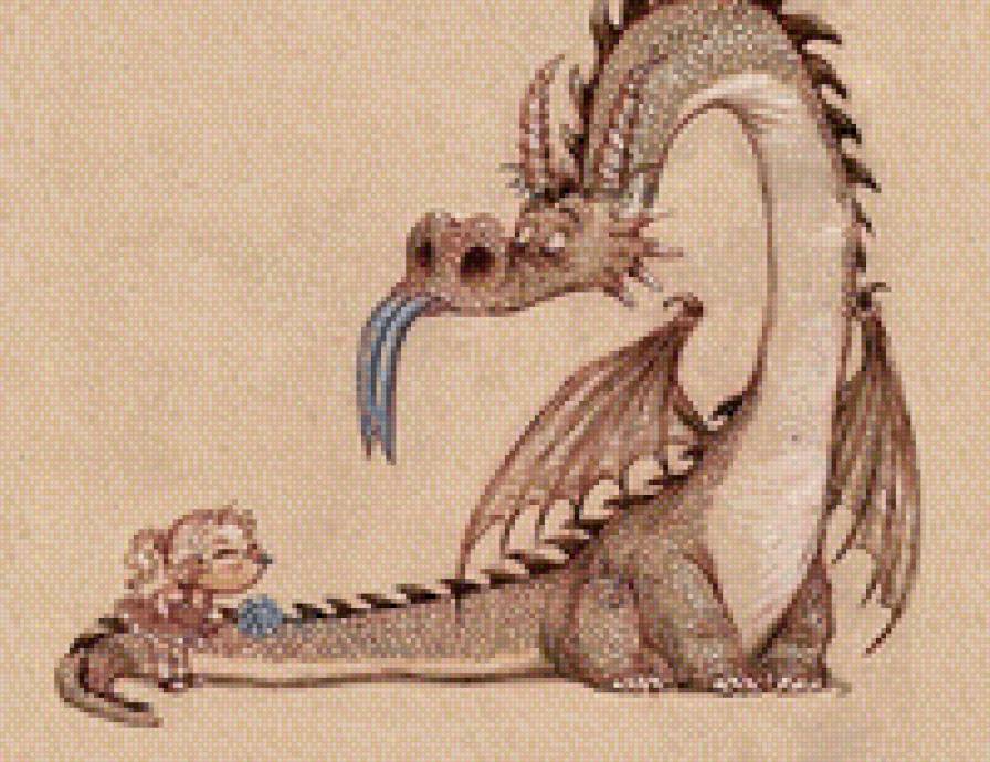 Девочка с драконом - девочка, дракон - предпросмотр