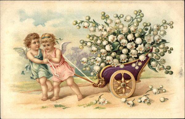 Two Angels Pulling Wagon Full of Lilies of the Valley - оригинал