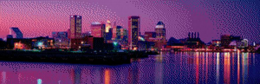 Панарама ночного города - города - предпросмотр