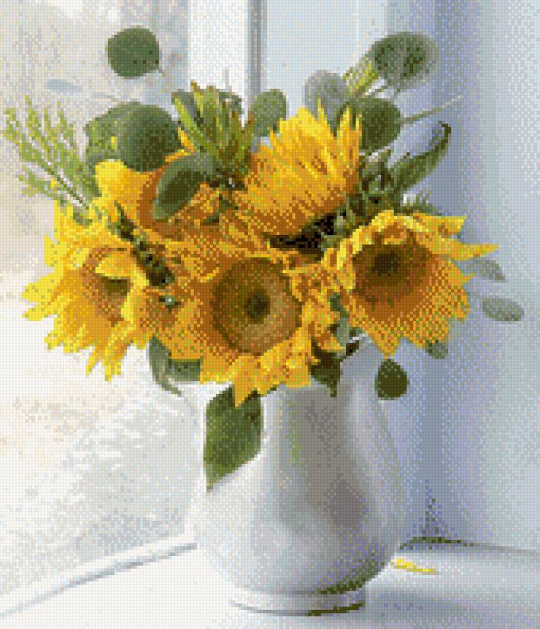 подсолнухи Нежность - цветы, подсолнух, натюрморт - предпросмотр