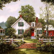 Схема вышивки «домик»