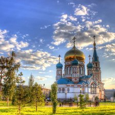 Схема вышивки «храм летом»