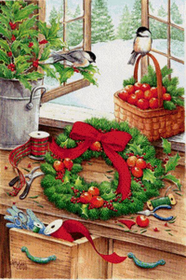 Рождественская 2 - зима, птицы - предпросмотр