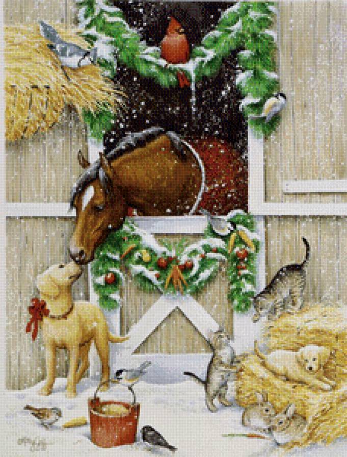 Рождественская 7 - зима, животные, птицы - предпросмотр