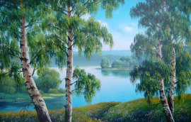 Лето - озеро, пейзаж - оригинал