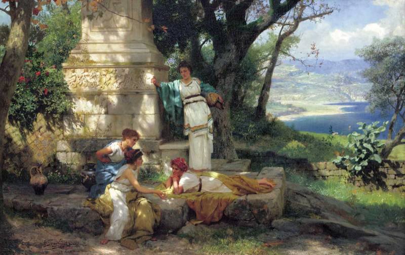 Античный мир - античный мир, сад, девушки - оригинал