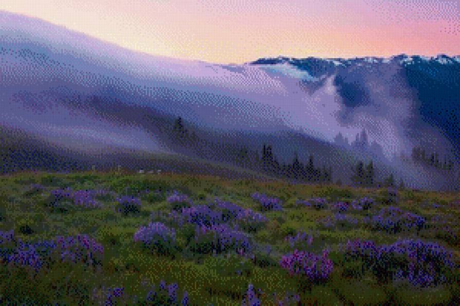 В фиолетовых тонах - природа, пейзаж - предпросмотр