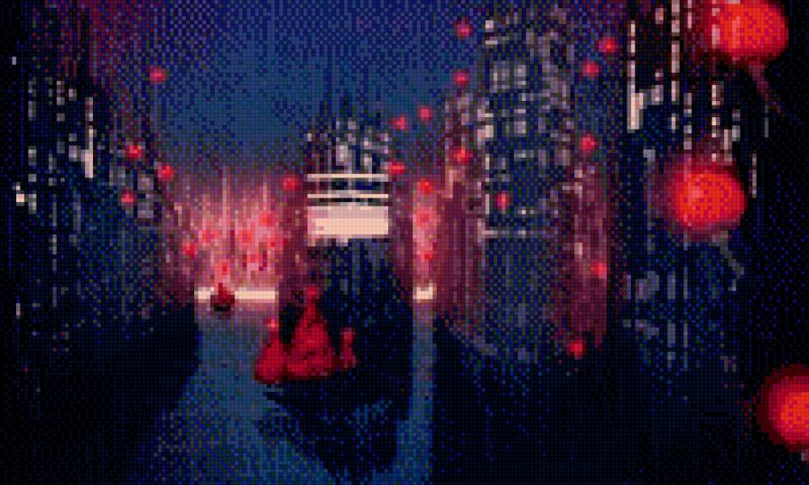 Алые паруса - корабль, река, город, паруса - предпросмотр