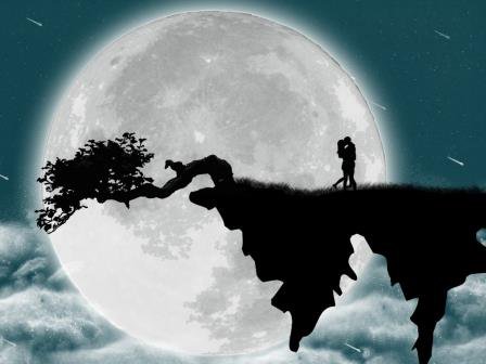 Влюбленные - луна, романтика, любовь - оригинал