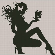 Девушка с бабочкой ч/б