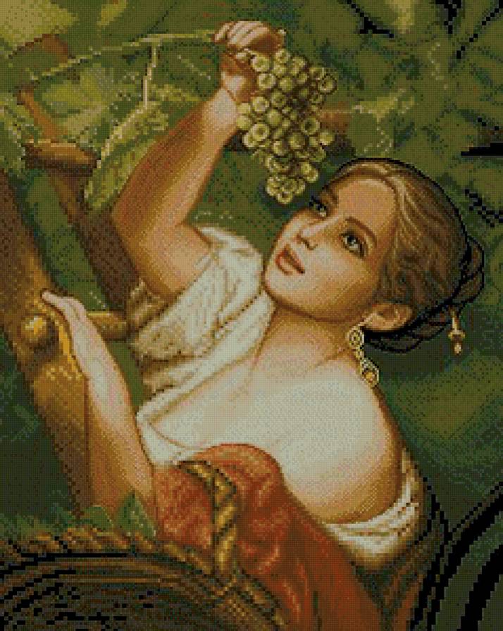 Девушка с виноградом - красавица, девушка - предпросмотр