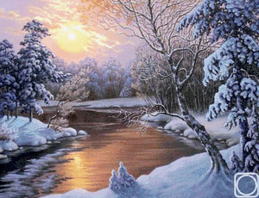 Оттепель - оттепель, лес, река, зима, солнце, пейзаж - предпросмотр