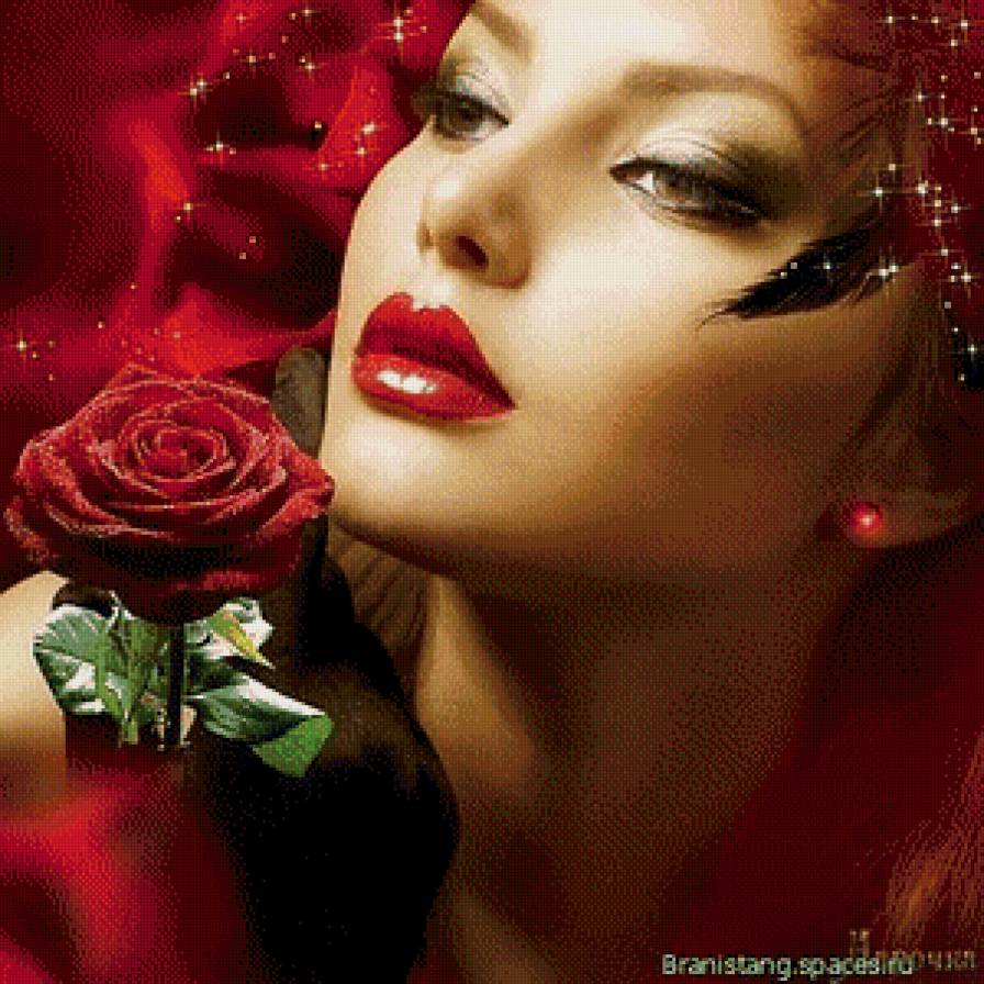 девушка с розой - предпросмотр