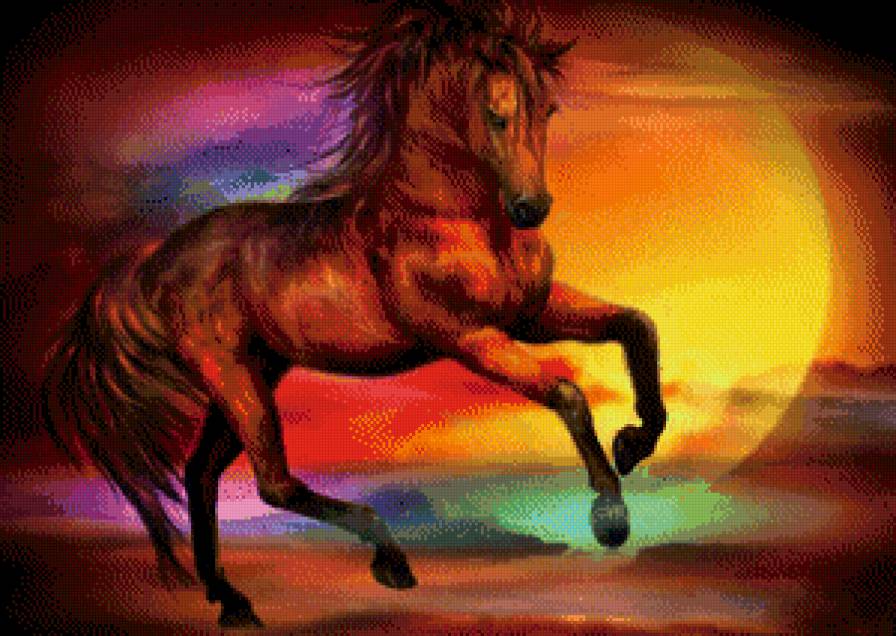 красавчик - солнце.живопись, конь - предпросмотр