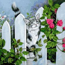 Схема вышивки «кот»