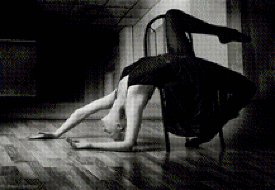 танец - монохром, девушка, балерина - предпросмотр