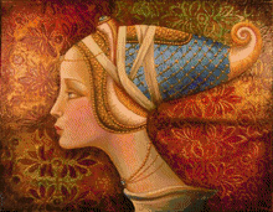 девушка средневековья - живопись, девушка - предпросмотр