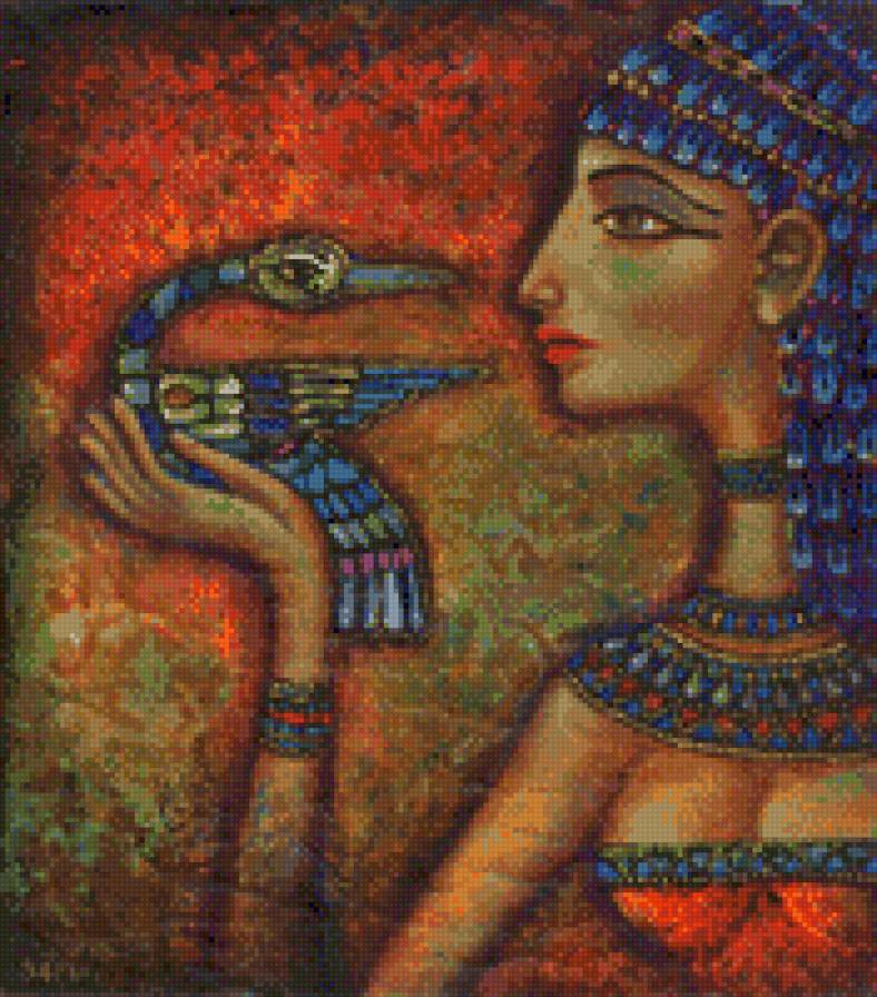 средневековая нифертити - девушка, живопись - предпросмотр