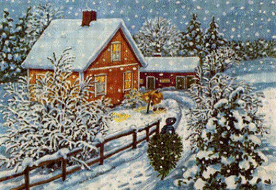 Снегопад - рождество, зима, новый год - предпросмотр