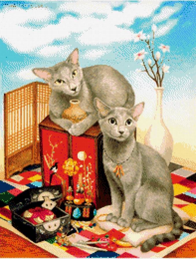 Серия"Кошки корейской художницы"Marie Cat" - животные, коты - предпросмотр